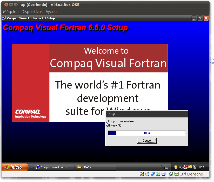 compaq visual fortran 6.6 windows 7